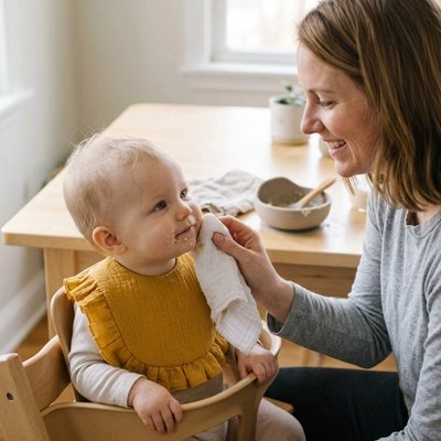 Bavoir bébé jaune maman essuie bébé